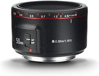 Yongnuo YN50MM F1.8 II AF/MF 0.35M Focus Distance Standard Prime Lens Black for Canon EF Mount EOS Cameras 5D IV 1DX I 200D II 850D 7D 6DII