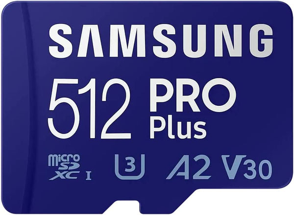 Samsung 512GB PRO Plus MicroSD Card (2021), Read & Write Speeds Up to 160MB/s & 120MB/s, Compatible to UHS Interface, U3, V30, A2