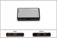 EnjoyGadgets 1x2 2-Port HDMI Splitter, 1-In 2-Out Dual Display 1080P FulHD 3D (EGHSP1X2)