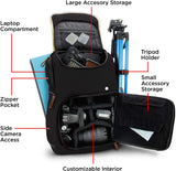 GOgroove Digital SLR Camera Backpack w/Tablet Compartment, Customizable Dividers Accessory Storage, Tripod Holder Weatherproof Rain Cover Canon, Nikon, Olympus & More