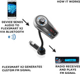 GOgroove FlexSMART X2 Bluetooth FM Transmitter for Car Radio with USB Charging , Multipoint Pairing , Music Controls , Handsfree Microphone - Sync with iPhone , Android , Tablets Updated 2019 Version