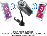 GOgroove FlexSMART X2 Bluetooth FM Transmitter for Car Radio with USB Charging , Multipoint Pairing , Music Controls , Handsfree Microphone - Sync with iPhone , Android , Tablets Updated 2019 Version