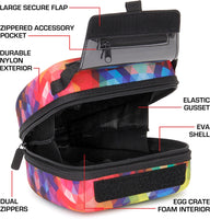 USA GEAR Hard Shell DSLR Camera Case (Geometric) with Molded EVA Protection, Quick Access Opening, Padded Interior and Rubber Coated Handle-Compatible with Nikon, Canon, Pentax, Olympus and More