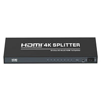 EnjoyGadgets EGHS1x8 1-in 8-Out Splitter 1x8 HDMI Splitter, v1.4 Full 3D 4Kx2Kat30Hz, Black