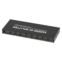 EnjoyGadgets EGHS1x8 1-in 8-Out Splitter 1x8 HDMI Splitter, v1.4 Full 3D 4Kx2Kat30Hz, Black