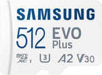 Samsung Evo Plus microSD SDXC U3 Class 10 A2 Memory Card 130MB/S w/Adapter 2021 (512GB)