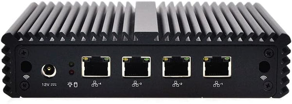 Qotom Q190G4N-S07 Fanless Mini PC w/ 8GB RAM + 64GB SSD, 4 Intel LAN, 10Watts, Industrial Mini PC Firewall Gateway Router