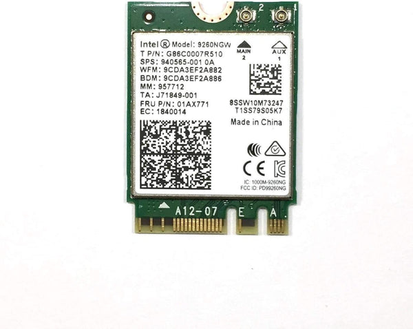 Intel Dual Band Wireless-AC 9260 9260NGW 9260AC NGFF M.2 2230 WiFi Card 1730Mbps 2.4/5GHz Bluetooth 5.0