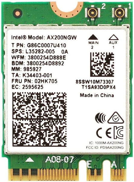 Intel AX200NGW 2.4Gbps 2400Mbps 802.11ax Dual Band NGFF M.2 Wireless Network Card, Intel AX200 WiFi Card Bluetooth 5.0