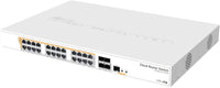 [Used Item] Mikrotik CRS328-24P-4S+RM 24 port Gigabit Ethernet router/switch with four 10Gbps SFP+ ports in 1U rackmount case, Dual Boot and PoE output, 500W