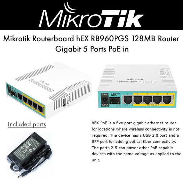 MikroTik Routerboard hEX PoE RB960PGS 5 Port Gigabit Ethernet Router