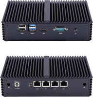 QOTOM Q355G4 Barebone Mini PC - Core i5, AES-NI, 4 Intel LAN, 15Watts, Industrial Mini PC Firewall Gateway Router (Q355G4)