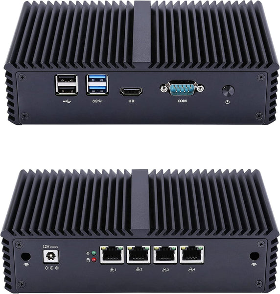 QOTOM Q330G4 Mini PC - Core i3, AES-NI, 4 Intel LAN, 15Watts, Industrial Mini PC Firewall Gateway Router