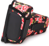 USA GEAR DSLR Camera Case SLR Zoom Camera Sleeve (Floral) with Neoprene Protection, Holster Belt Loop and Accessory Storage - Compatible with Canon, Nikon, Sony, Olympus, Pentax and More