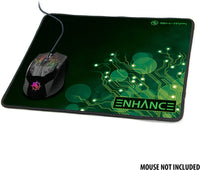 Large Gaming Mouse Pad XL by ENHANCE - Extended Mouse Mat , Anti-Fray Stitching , Non-Slip Rubber Base , High Precision Tracking for PUBG , League of Legends , & More - Green Ciruit Design