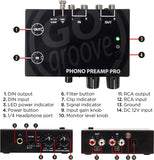 GOgroove Phono Preamp Pro Preamplifier with RCA Input/Output - Compatible with Vinyl Record Players, Turntables, Stereos, DJ Mixers