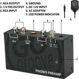 GOgroove Mini Phono Turntable Preamp Preamplifier - Compatible with Audio Technica, Crosley, Jensen, and more