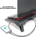 ENHANCE GX-C1 Laptop Cooling Stand (15.75" x 12.75") with 5 LED Fans & Dual USB Ports for Data Pass Through - Works with Apple, Alienware, Dell, HP, Toshiba & More Laptops