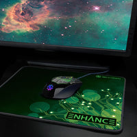 Large Gaming Mouse Pad XL by ENHANCE - Extended Mouse Mat , Anti-Fray Stitching , Non-Slip Rubber Base , High Precision Tracking for PUBG , League of Legends , & More - Green Ciruit Design