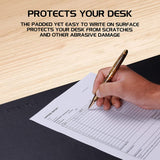 ENHANCE PU Leather Mouse Pad - Faux Leather Desk Mat Protector Extra Large - Water and Stain Resistant, Non-Slip Grip and Stitched Edges - Great Office Desk Decor and Home Office Accessories (Black)