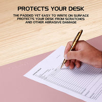 ENHANCE PU Leather Mouse Pad - Faux Leather Desk Mat Protector Extra Large - Water and Stain Resistant, Non-Slip Grip and Stitched Edges - Great Office Desk Decor and Home Office Accessories (Pink)