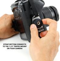 Professional Camera Grip Hand Strap with Padded Neoprene Design and Metal Plate by USA Gear - Works with Canon, Fujifilm, Nikon, Sony and More DSLR, Mirrorless, Point & Shoot Cameras